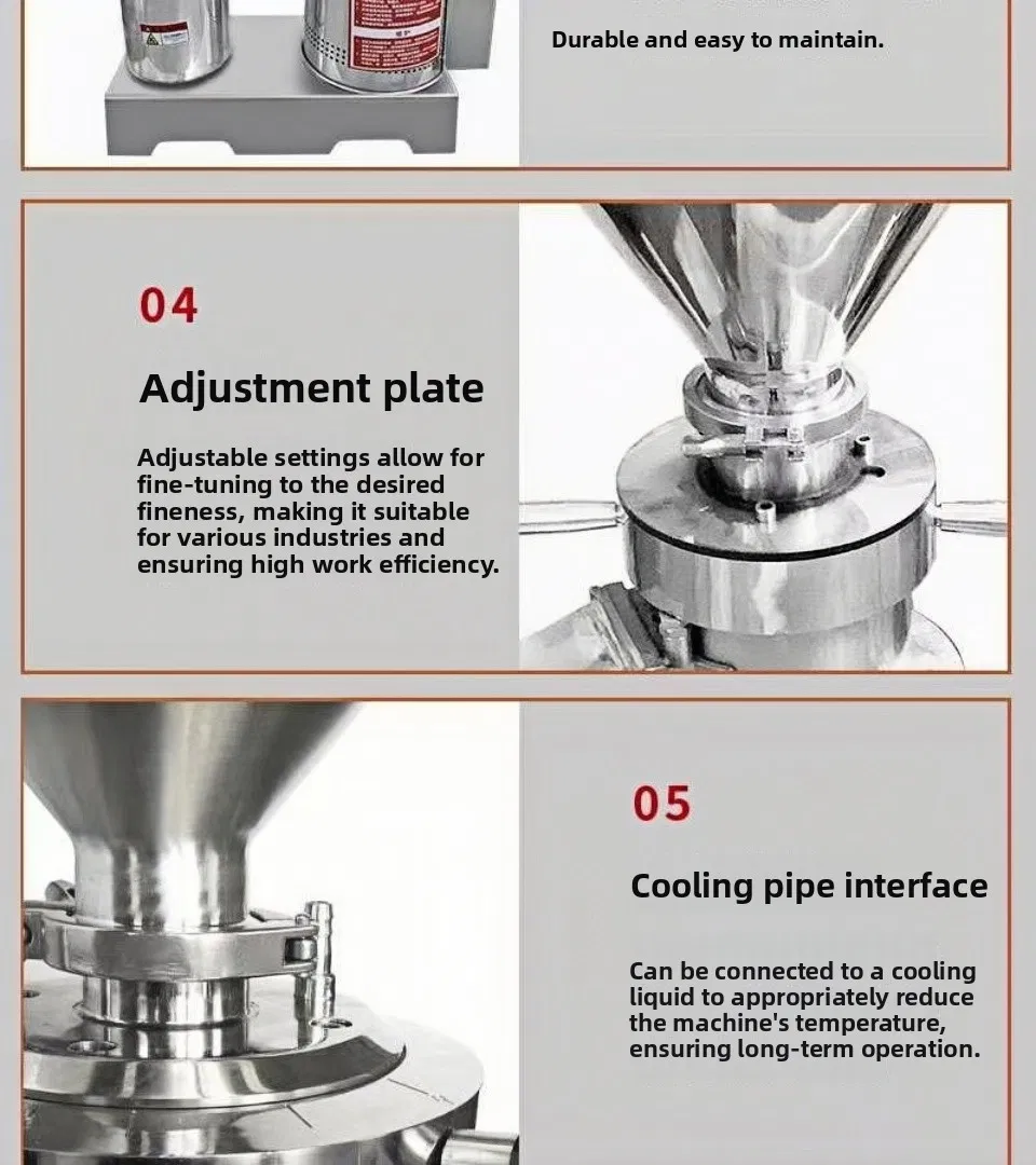 Molino coloidal vertical industrial para pasta de almendras y máquina de mantequilla de maní