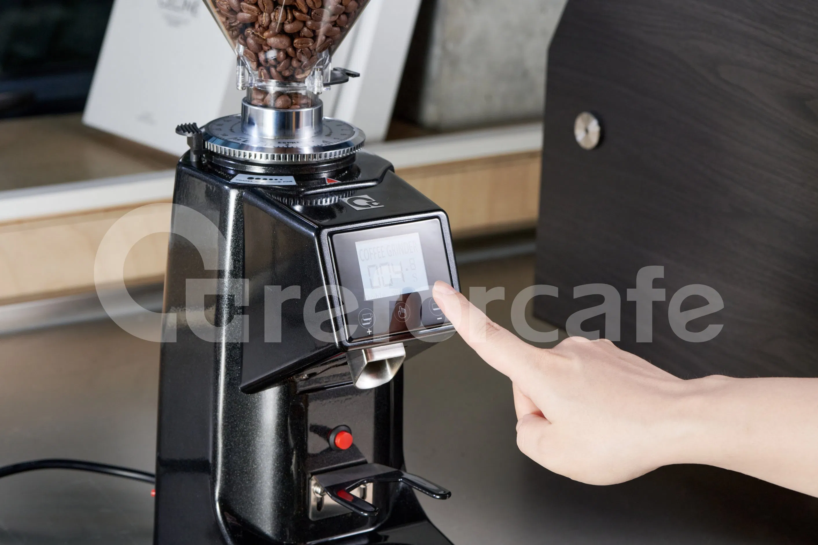 Molino de café eléctrico manual industrial comercial de burras planas con control táctil al por mayor 60mm
