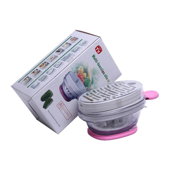 Nuevos productos herramienta innovadora utensilios de cocina al por mayor prensa de ajo cortador picador de ajo plástico verde redondo sin esfuerzo