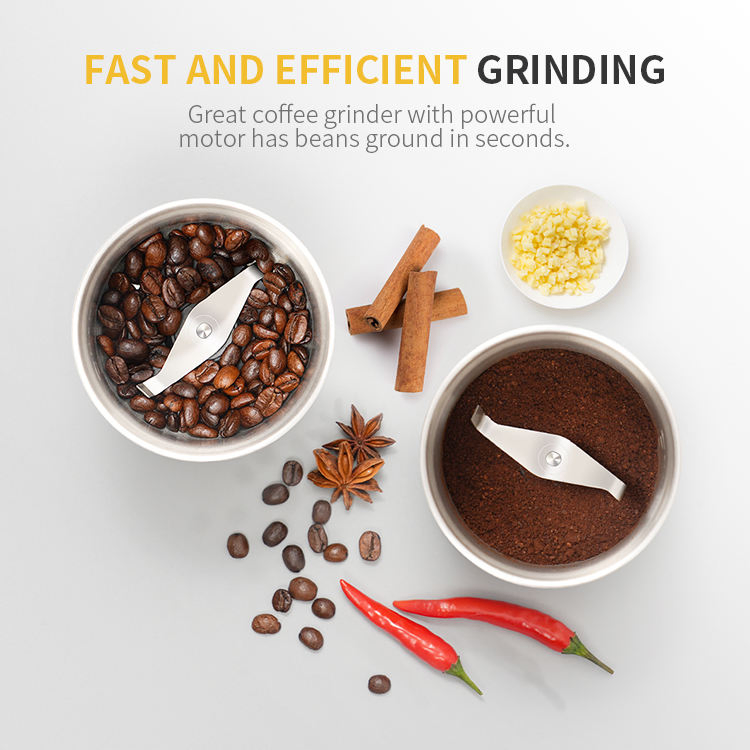 Juego de Molinillo de Café para Hogar Multifuncional de Acero Inoxidable Molinillo de Especias Eléctrico