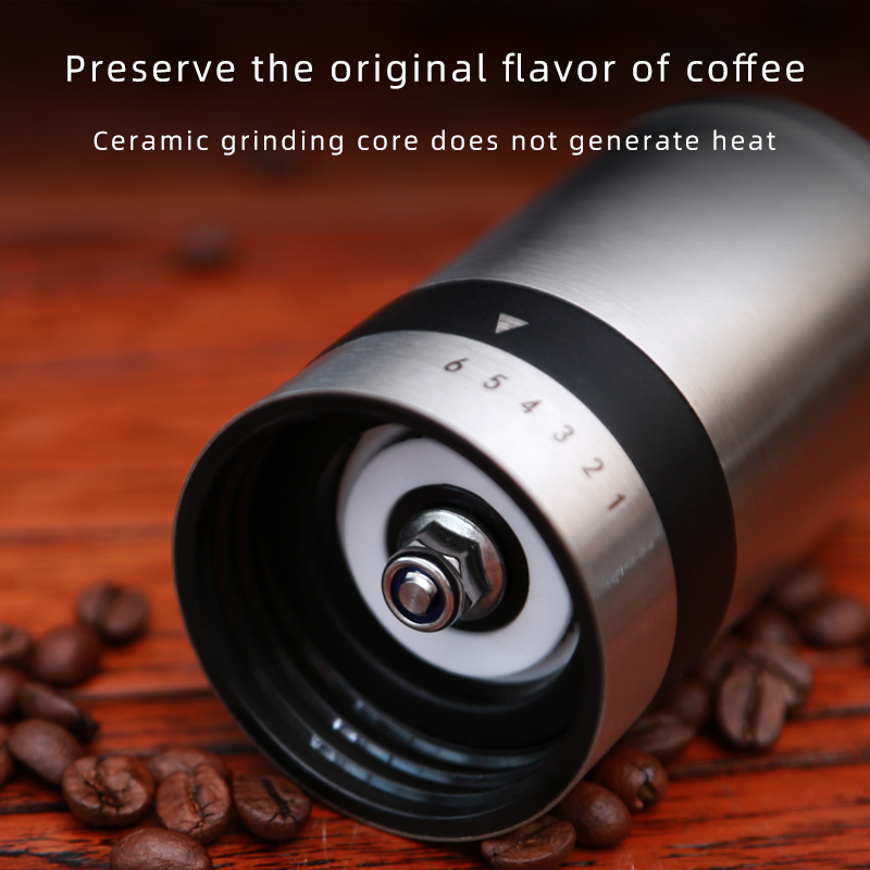 M4 Molinillo de café manual portátil - Muelles de cerámica, ajuste de grueso a fino