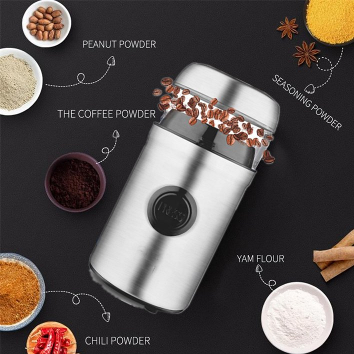 Molino eléctrico multifuncional de cuchilla de acero inoxidable Heavybao para café, nueces, especias y granos de café, ideal para uso doméstico