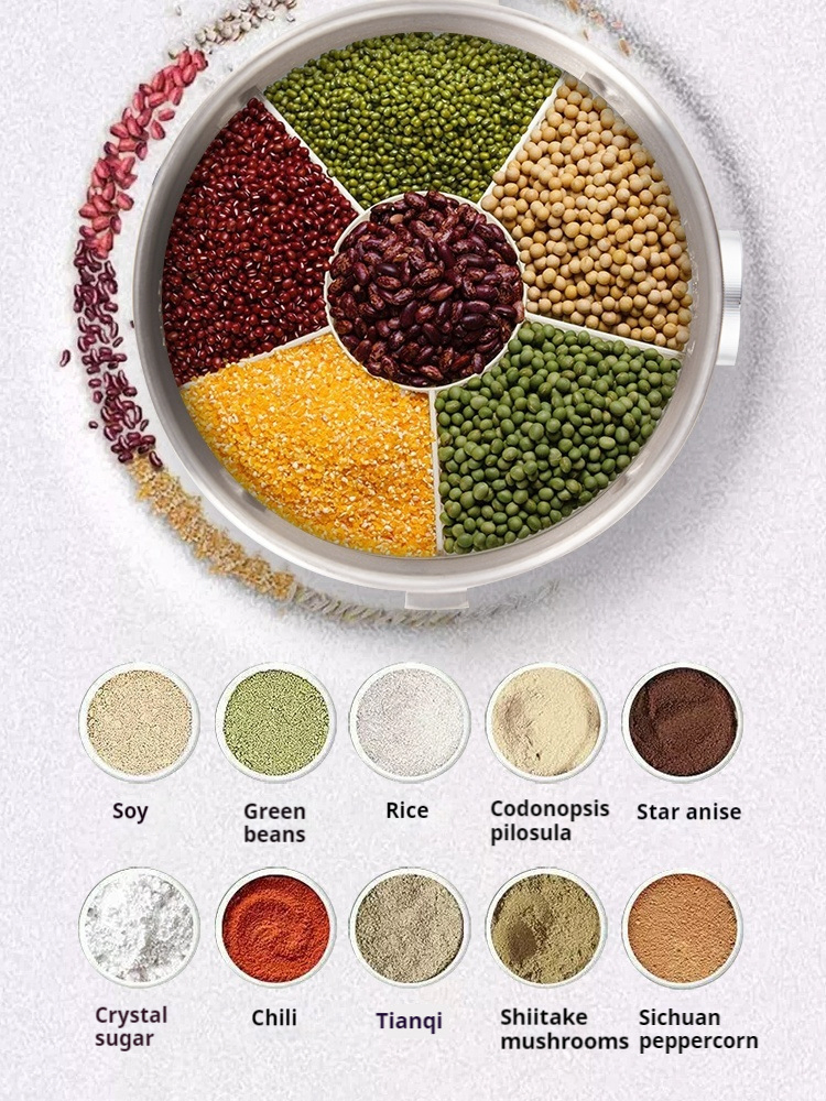 Máquina de molienda de alimentos portátil compacta de acero inoxidable para especias y frijoles