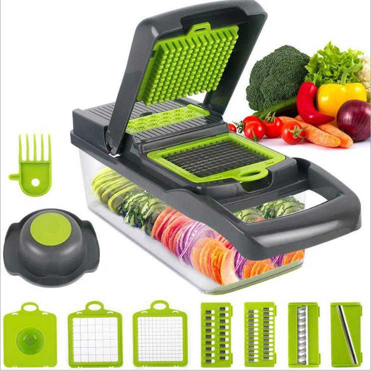 Cortador de Verduras Separador 6 Cuchillas Picador de Ajo Tableteador Picador de Alimentos