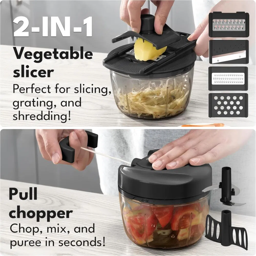 Procesador manual mini inteligente de venta al por mayor para carne y ajo, cortador de verduras para alimentos, picador de frutas y verduras