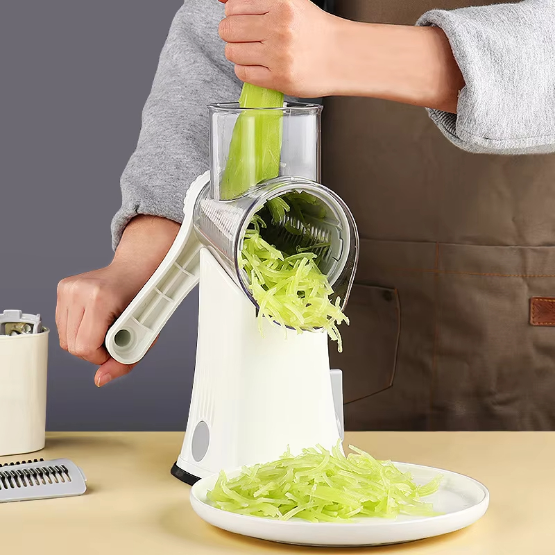 Rallador de Queso Rotatorio 5 Cuchillas de Tambor Cortador de Verduras Manual Molinillo de Nueces Rallador de Queso Rallador de Verduras de Cocina Ralladores de Queso Rotatorios de Mano