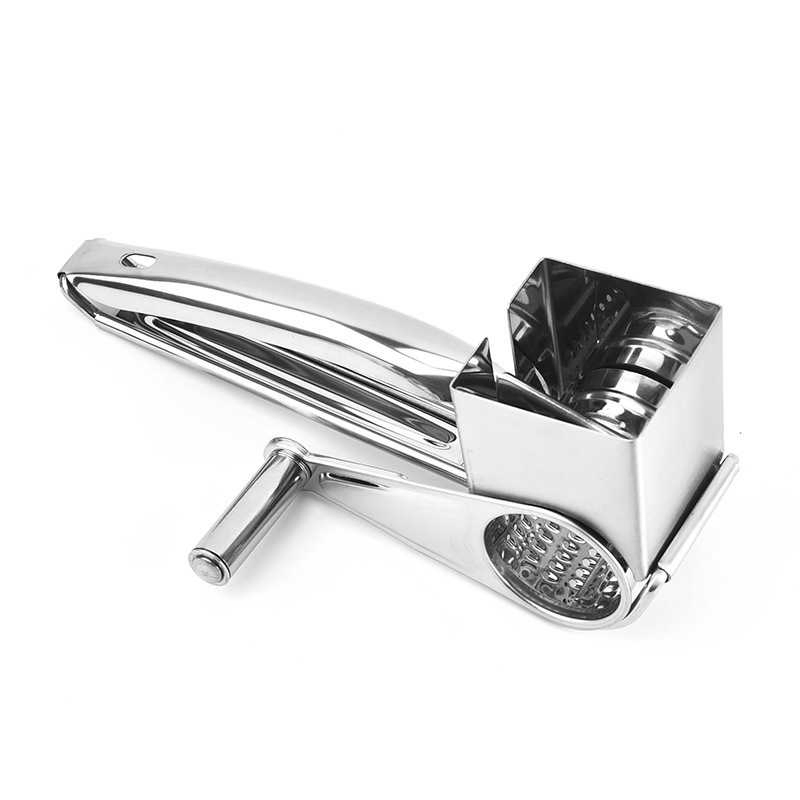 Rallador de queso de acero inoxidable con manivela rotativa