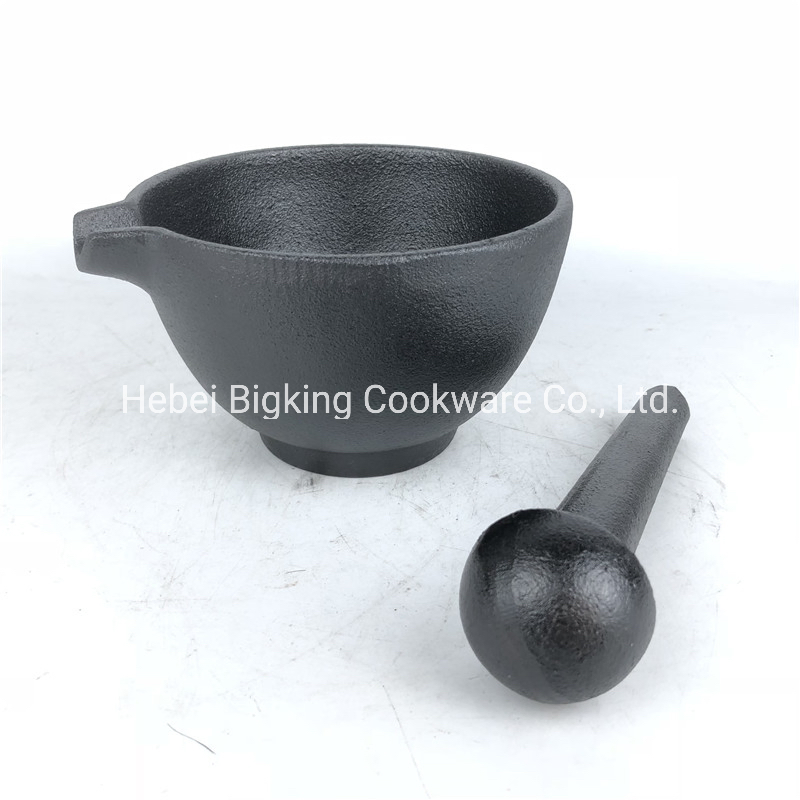 Utensilios de cocina mortero y mano de hierro fundido