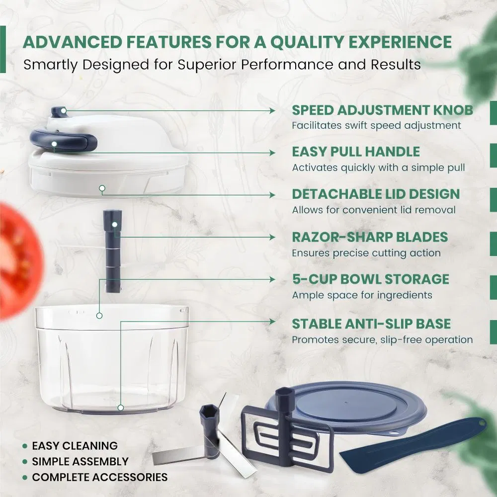 Manual de herramientas de cocina ecológicas procesador de carne mini ajo picador de verduras cortador de verduras inteligente