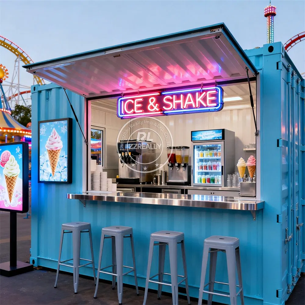 Portable Mobile Kiosk Prefabricated Shipping Container Shop Modular Container Restaurant Coffee Shop Bar
