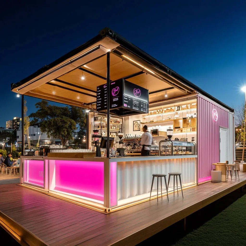 0-Foot Mobile Store, Fast Food Bar, Prefabricated Container House, Coffee Shop