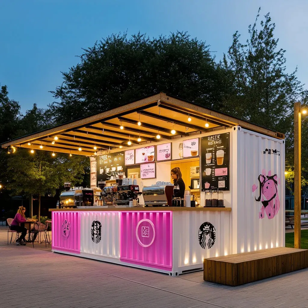 0-Foot Mobile Store, Fast Food Bar, Prefabricated Container House, Coffee Shop