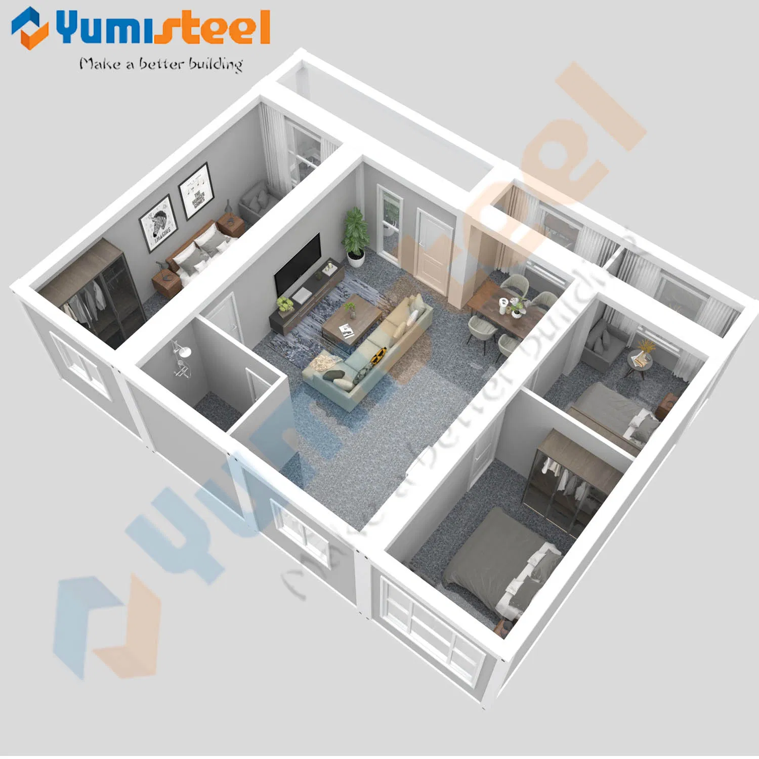 Designed Modular Prefab Container Building for Living