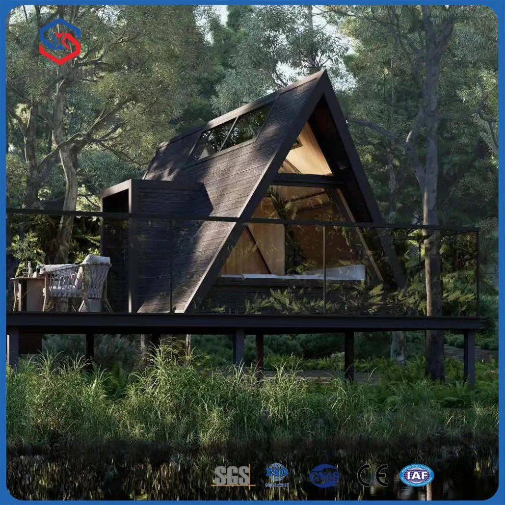 Triangle Two Bedroom Modular Prefabricated Vessel Modern Capsule Luxury Prefab House Villa