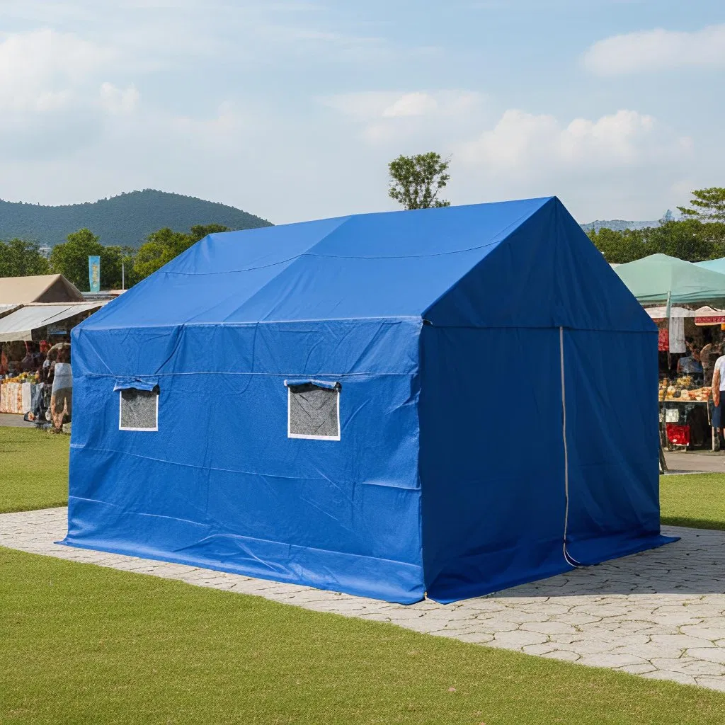 Heavy Duty Large Capacity Emergency Relief Tent Portable Quick Setup Temporary Shelter for Refugee Camp