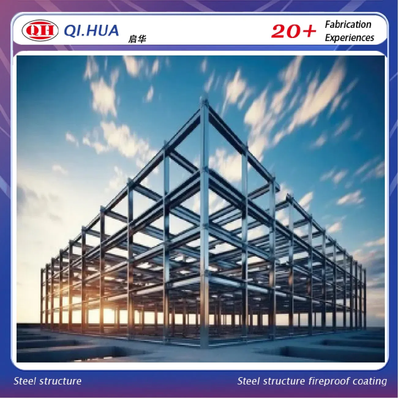 Prefab Steel Structure Residential Commercial, 3-Storey Office School Building