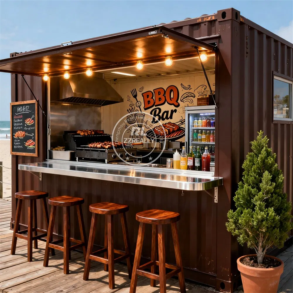 Portable Mobile Kiosk Prefabricated Shipping Container Shop Modular Container Restaurant Coffee Shop Bar
