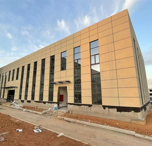 Three-Storey Curtain Glass Wall Prefab Office Building