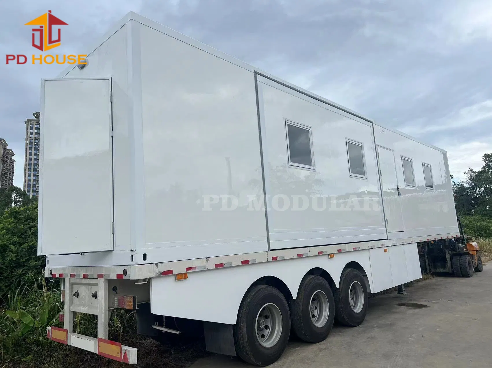 Expandable Auto Open Hydraulic System Slide out Modular Portable Trailer Truck Aluminum Mobile Lab Medical Container Hospital Clinic