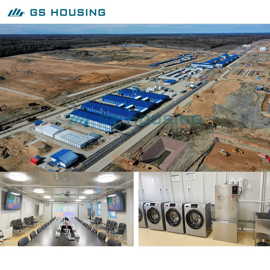 Customized 2 Stories Flat Pack Container House with Bedroom Bathroom Prefabricated House Mining Camp Dormitory Worker Container House