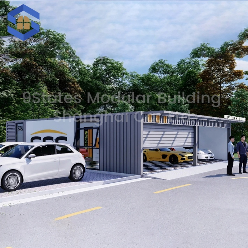 Relocatable Standardized Dimensions Welded Frame Modular-Sized Prefabricated Building for Garages in Small Office Buildings/Startup Parks