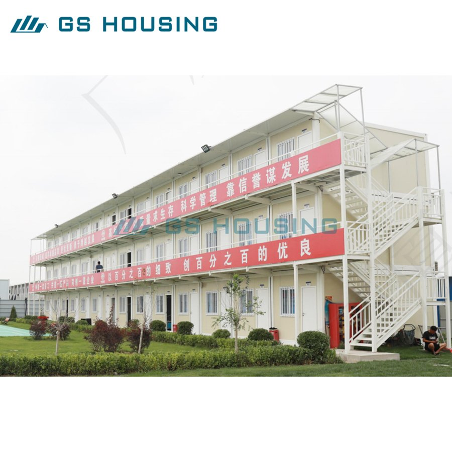 Customized 2 Stories Flat Pack Container House with Bedroom Bathroom Prefabricated House Mining Camp Dormitory Worker Container House