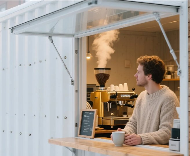 Portable Vending Booth - Mini Container Mobile Shop with UV Protection