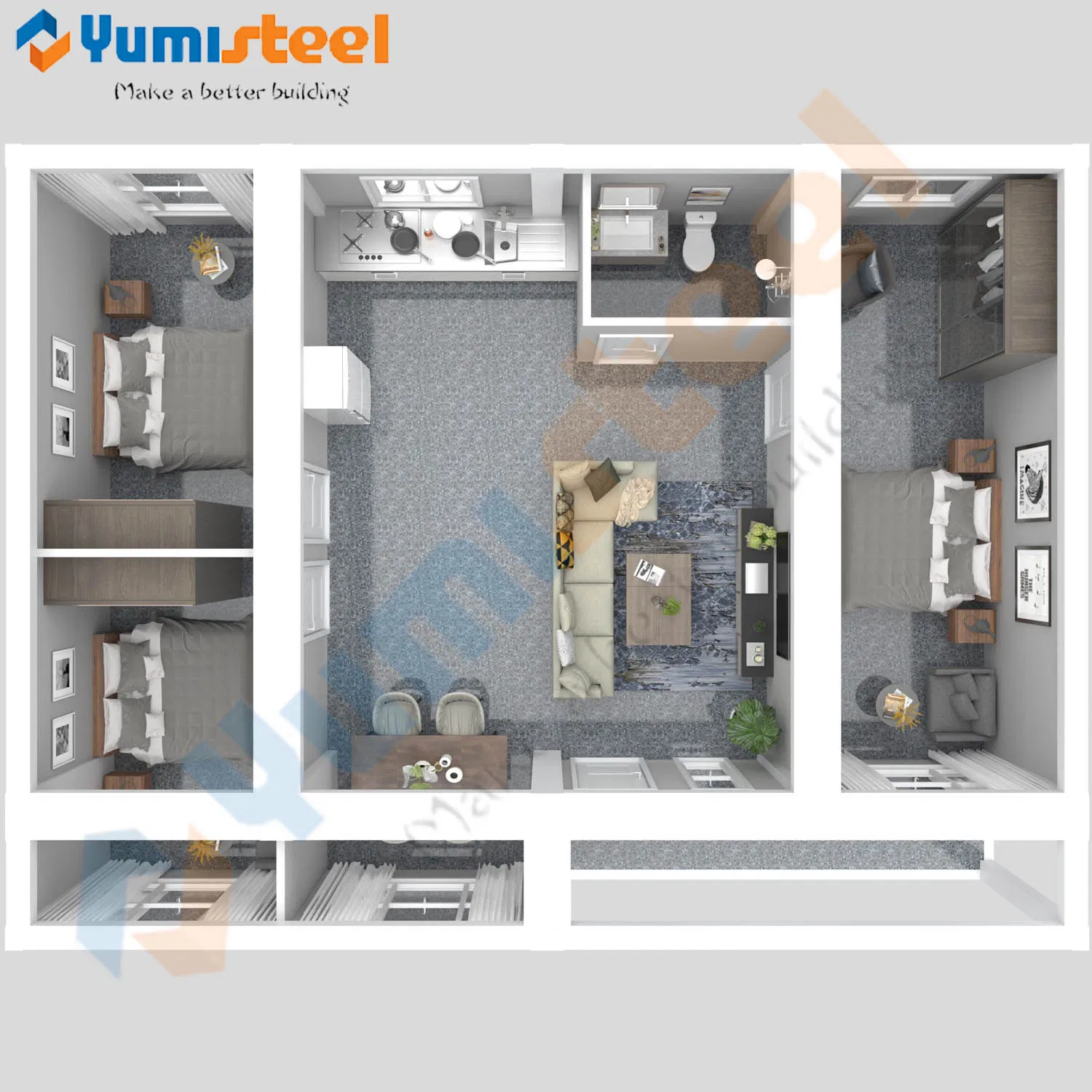 Designed Modular Prefab Container Building for Living