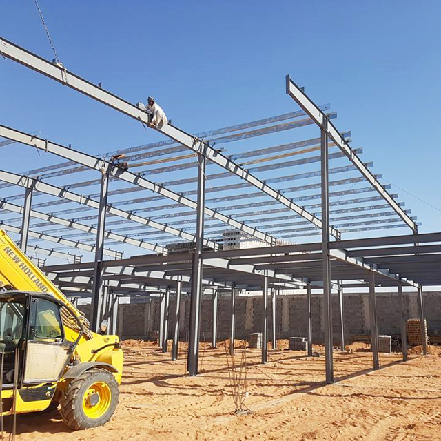 Galvanized/Painted Hangar/Garage/Storage/Shed Metal Construction Prefab/Prefabricated Design Frame Workshop/Warehouse Steel Structure for Industrial Building