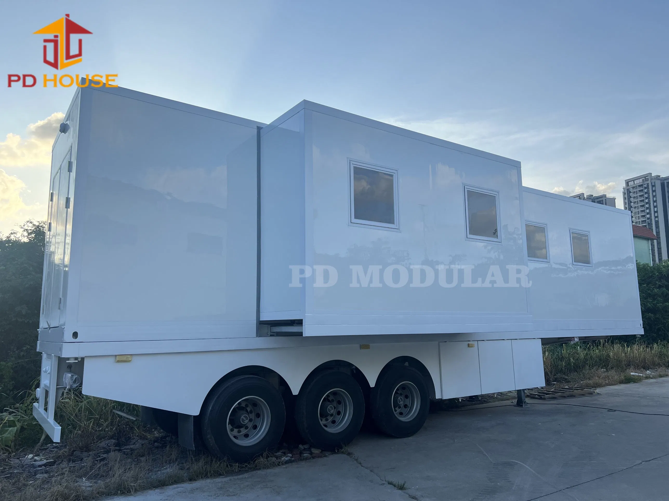 Expandable Auto Open Hydraulic System Slide out Modular Portable Trailer Truck Aluminum Mobile Lab Medical Container Hospital Clinic