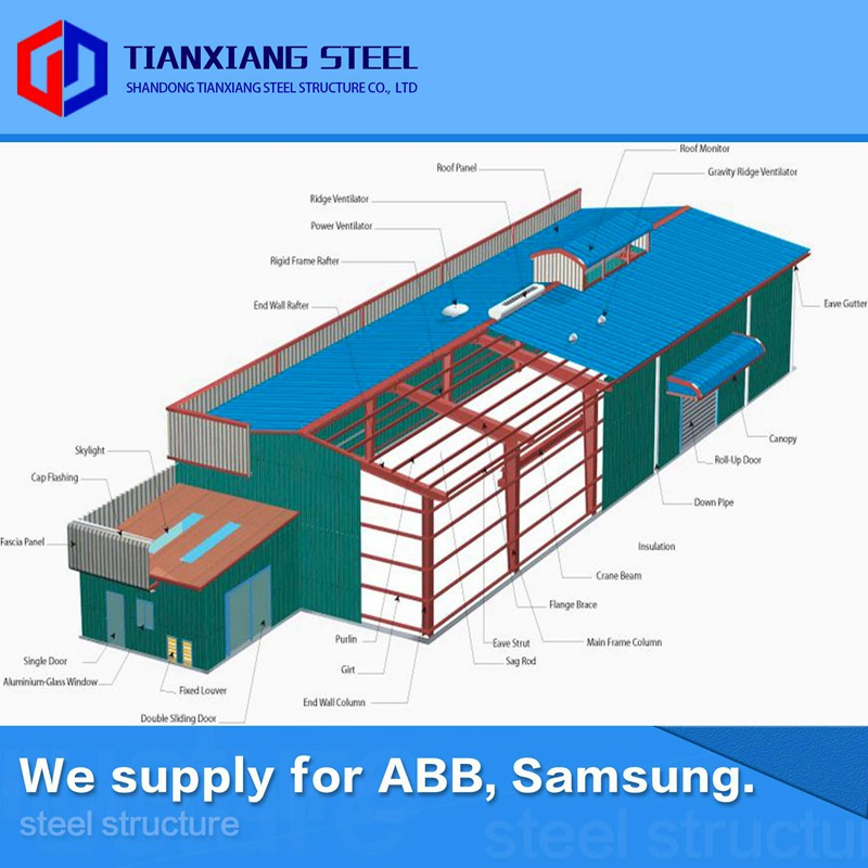 Q355b Tapered Section Steel Roof Truss Prefab Steel Workshop Building