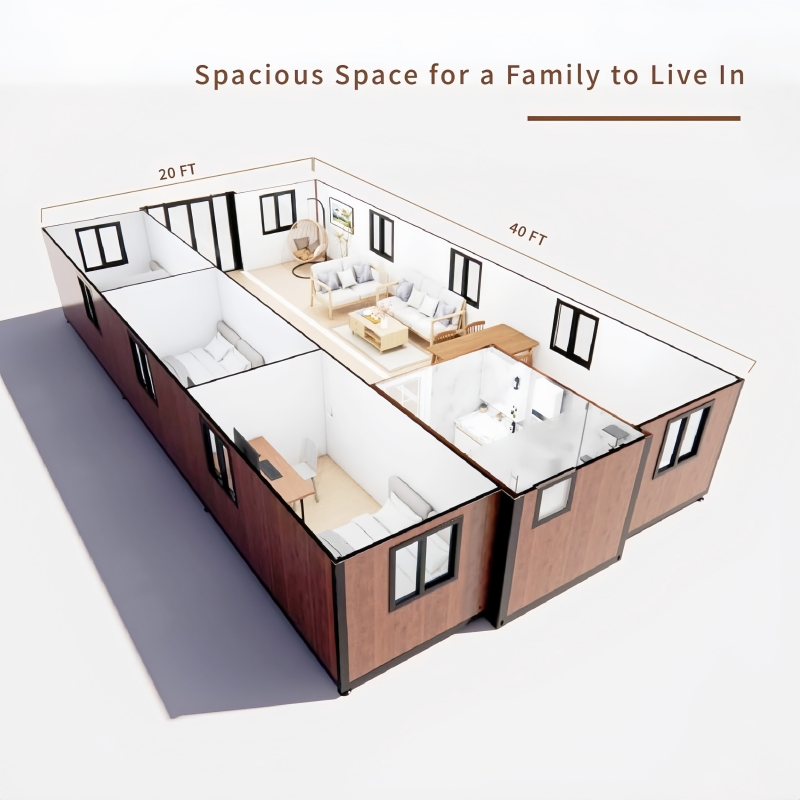 Foldable Mobile Casa Portable Movable Prefabricated Expandable Container Modular Home with Balcony Prefab House for Sale