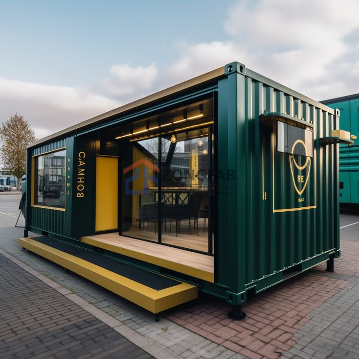 Portable Flat Pack Mobile Fast Food Cafe Shipping Container Shop Shipping Container