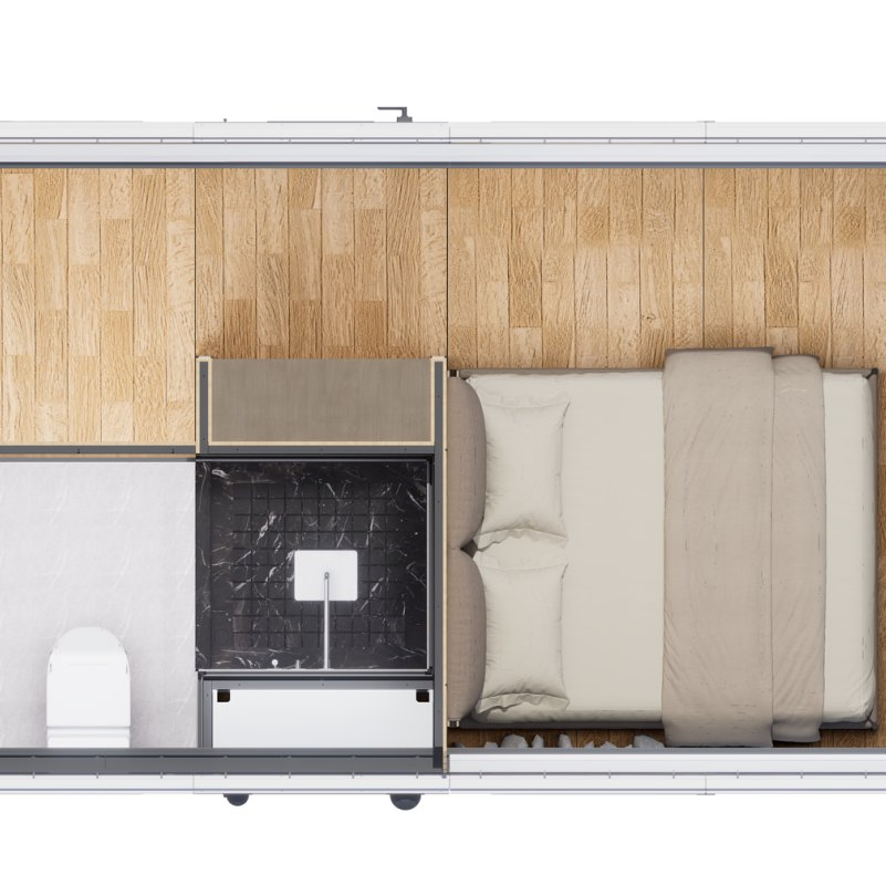 Secure Modular Mobile Home for Homestay Vacation with Galvanized Steel Frame and Polyurethane Insulation Layer
