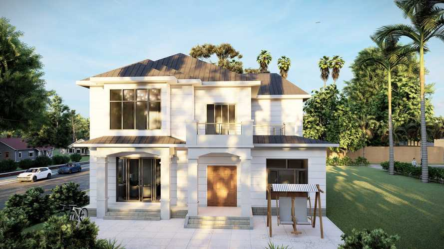 Luxury Light Prefabricated Multi-Storey Quick-Install Steel Structure Villa for Office/Hotel/Residential