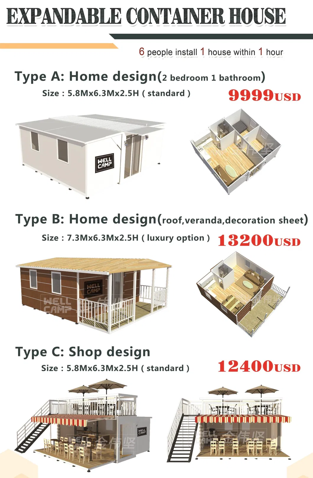 Expandable Container Modular Manager Office Building