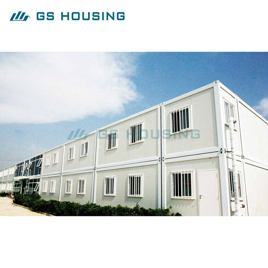 Customized 2 Stories Flat Pack Container House with Bedroom Bathroom Prefabricated House Mining Camp Dormitory Worker Container House