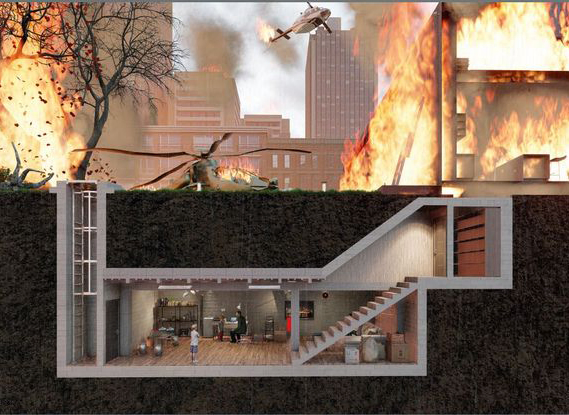 Emergency Secluded Secure Shelter Prevents Disasters Backyard Underground Bunker