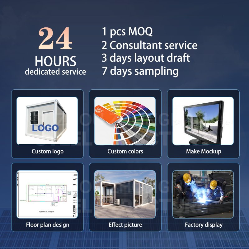 Zhongnan Flat Pack Luxury Office 2 Floors 2 Bedroom Mobile Homes Steel Tiny House Portable Mini Modular Prefab Container Homes Prefabricated House