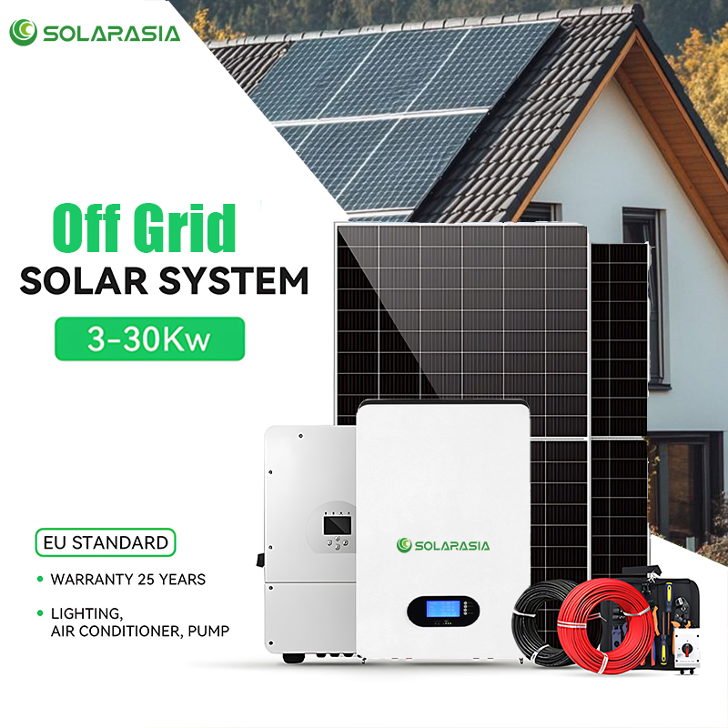 10kVA Solar System Complete Kit off-Grid Solar Power 3kw 5kw 20kw with High-Capacity Lithium Batteries Inverters Renewable Energy System for Solar Home