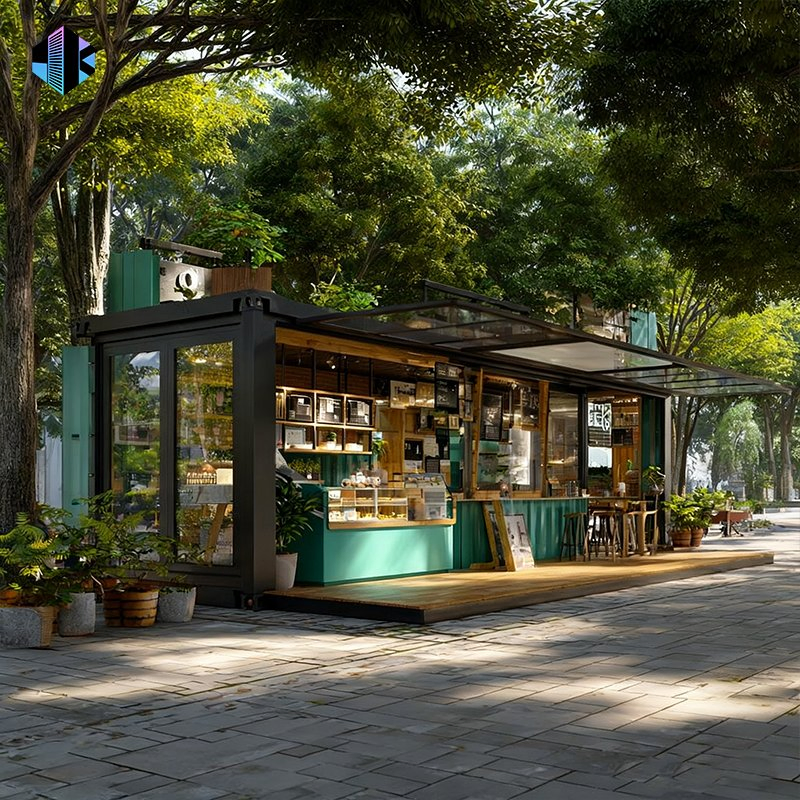 New Low-Cost Mobile Container Coffee Shop Design