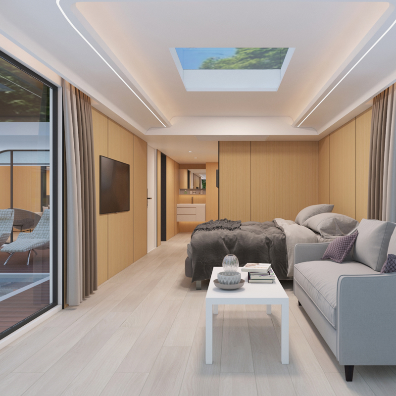 Luxury Prefabricated Vessel Shape Space Capsule Hotel Mobile Home Container House Villa with 4 Bedroom Outdoor Swimming Pool