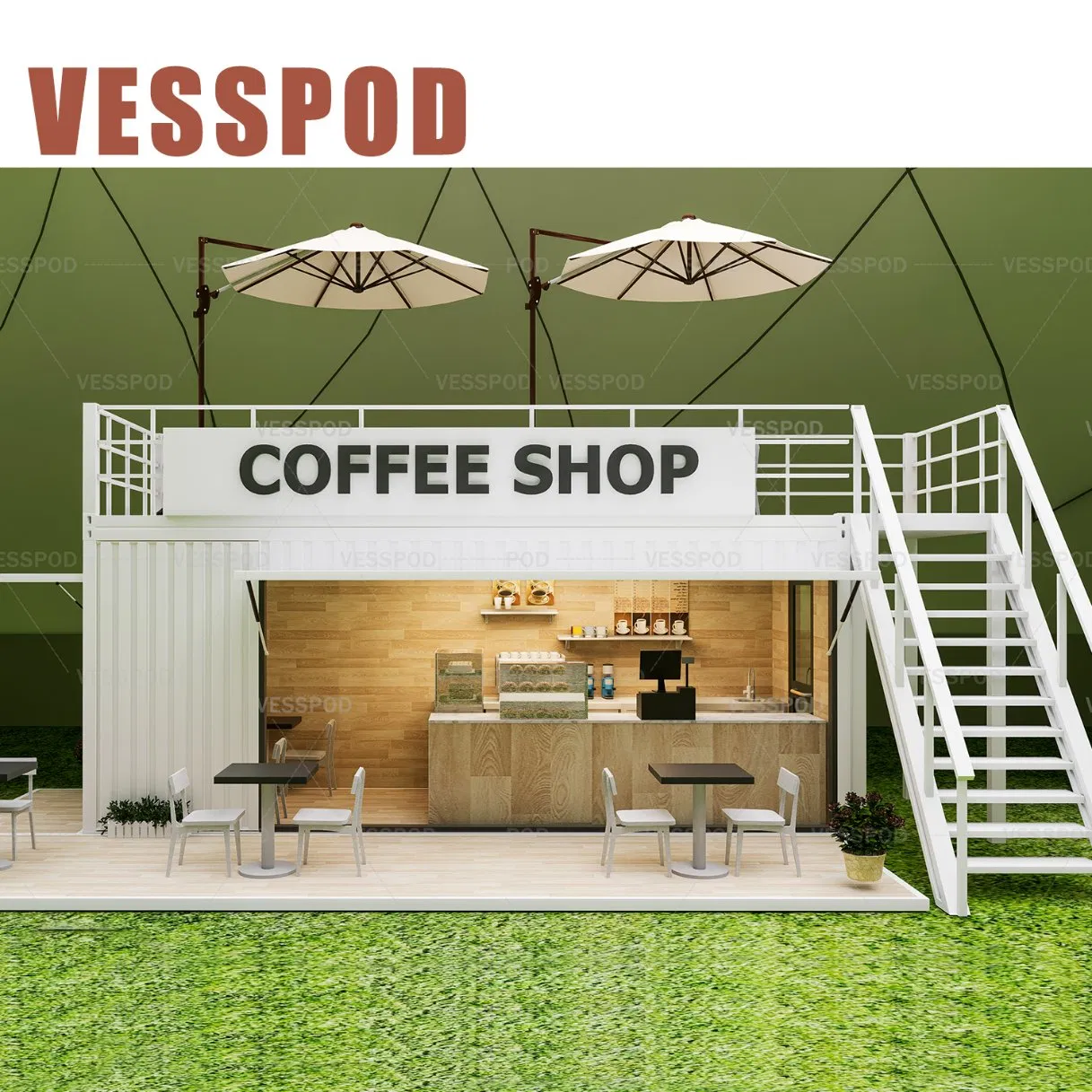 Modular Prefab Store Mobile Store Trailer 20FT 40FT Custom Prefab Container Restaurant Bar Container Coffee Shop