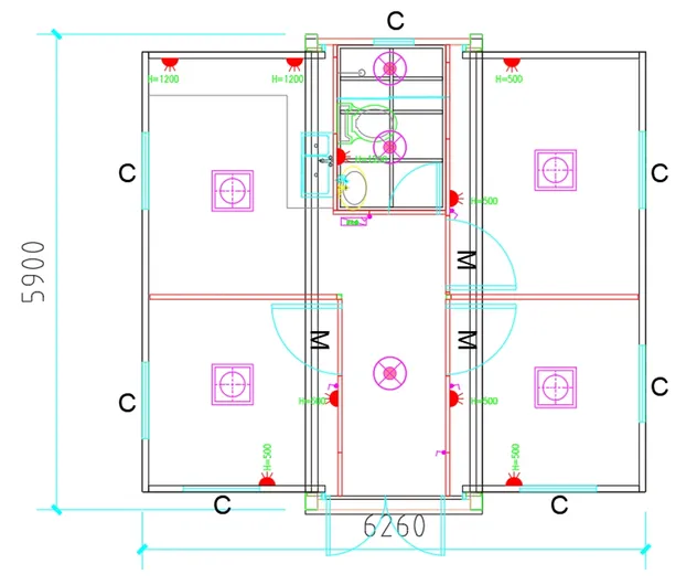 Three bedrooms layout