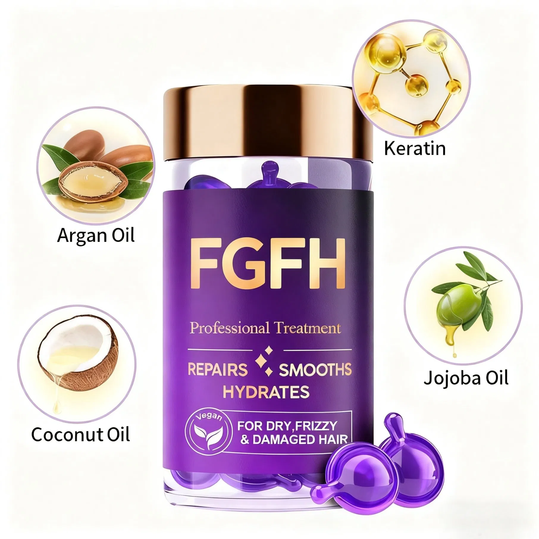 Hair Oil Capsules Hair Treatment for Split Ends Keratin Deep Conditioning Repair Hair Vitamin Serum -739219