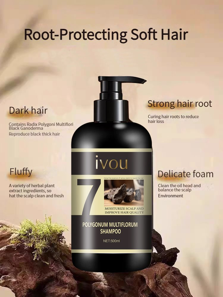 OEM/ODM Custom Polygonum Multiflorum Nourishing Hair Shampoo Deep Hydration Root Strengthening and Hair Care Shampoo