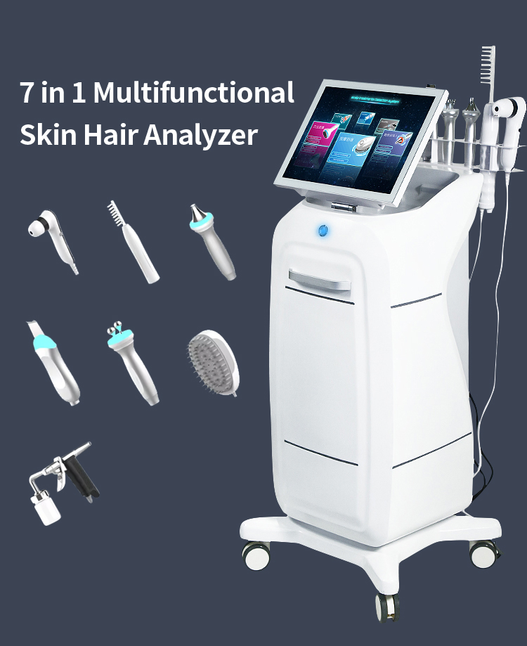 7 in 1 High Frequency Hair Follicle Detection Scalp Treatment Machine Hair Analyze Scalp Care for Sell