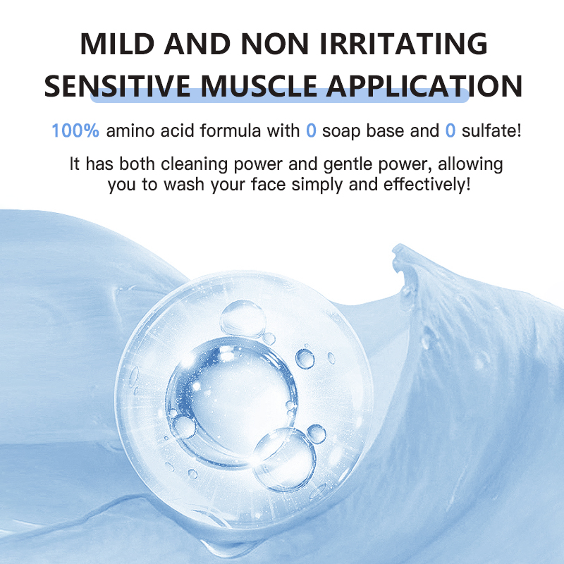 Customized Logo Deep Cleansing Pore Acne Removal Face Cleanser Nourishing Oil Control Amino Acid Mild Facial Cleanser
