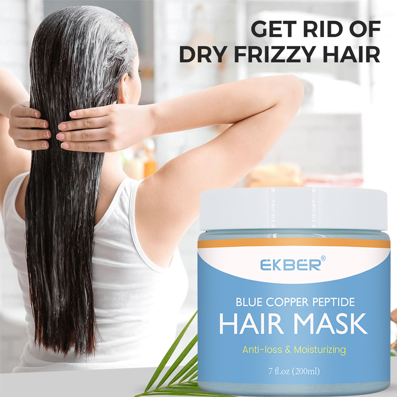 Amazon Top Seller Ekber Natural Hair 200ml Care Products Nutrition Hydration Treatment Blue Copper Peptide Hair Mask