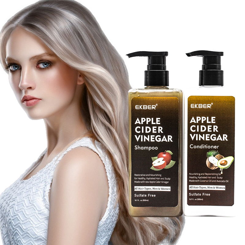 Best Sale Organic Enhance Shine Natural Ginseng Vegan Apple Cider Vinegar Hair Shampoo Conditioner Keratin Hair Care